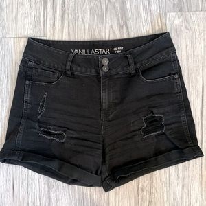EUC! Black Distressed Midi Shorts